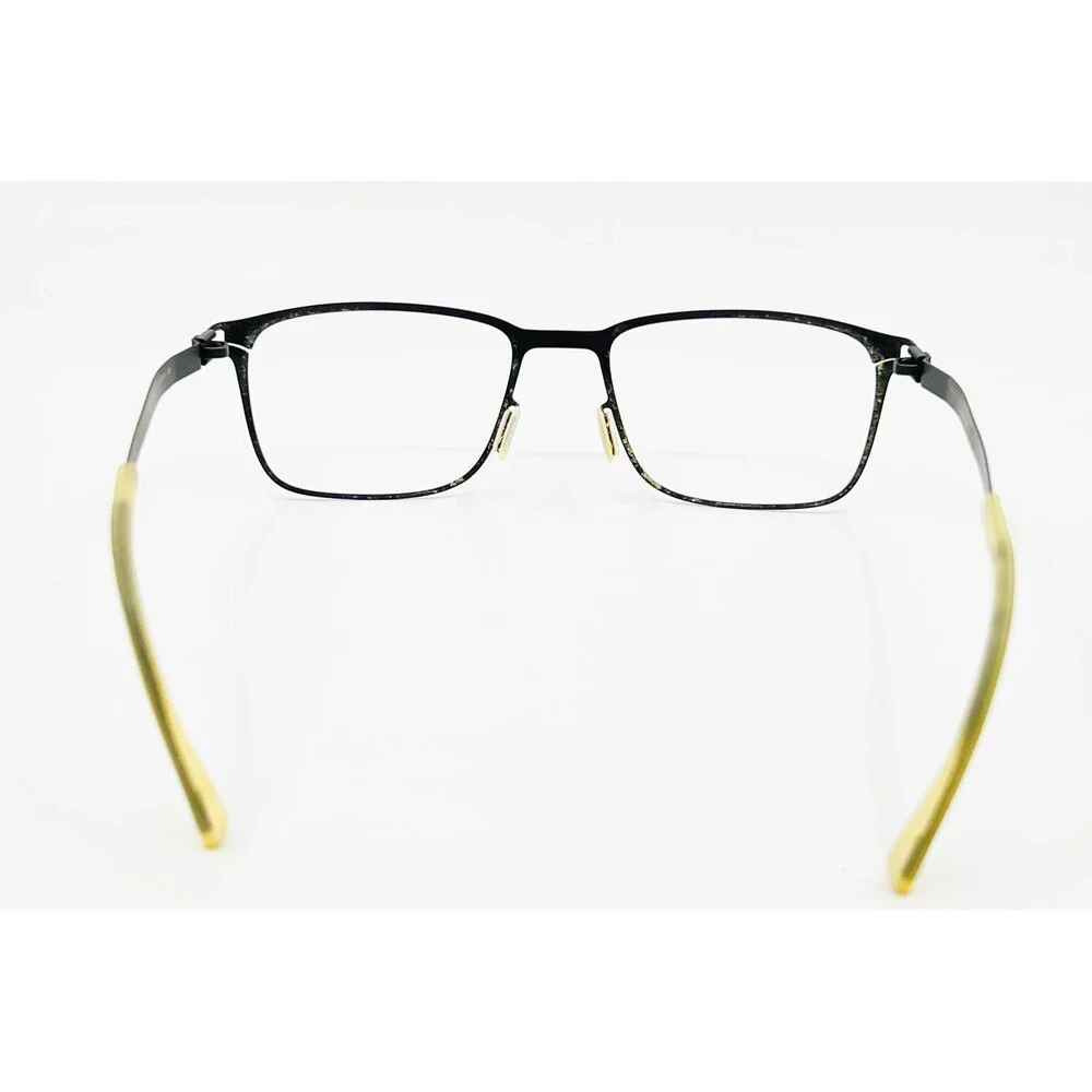 Mykita Eyeglasses Mens Black Gold Square Frame 55-18-140